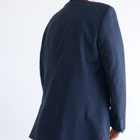 Vintage Blair Underwood Navy Double Button 100% Wool Blazer Size 46L - Picture 3 of 11